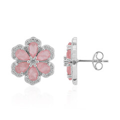 Boucles d'oreilles en argent et Quartz rose pastel