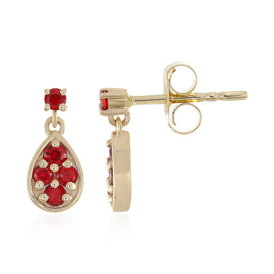 Boucles d'oreilles en or et Rubis de Tanzanie