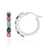 Boucles d'oreilles en argent et Emeraude