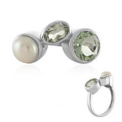 Bague en argent et Améthyste verte