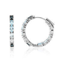 Boucles d'oreilles en argent et Topaze bleu de Londres