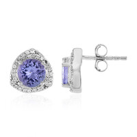 Boucles d'oreilles en argent et Tanzanite non chauffée