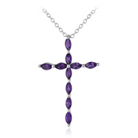 Collier en argent et Améthyste de Zambie