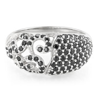 Bague en argent et Spinelle noir