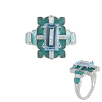 Bague en argent et Topaze bleu ciel (Adela Silber)