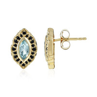 Boucles d'oreilles en argent et Topaze bleu ciel