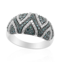 Bague en or et Diamant bleu I1
