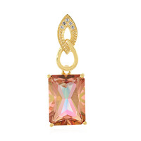 Pendentif en argent et Topaze mystique couleur pêche