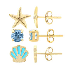 Boucles d'oreilles en argent et Topaze bleu ciel