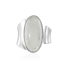 Bague en argent et Pierre de Lune arc-en-ciel