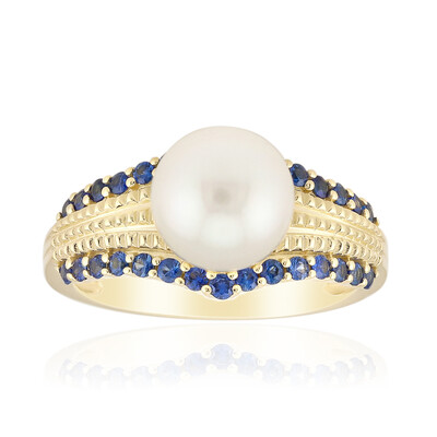 Bague en or et Perle blanche des mers du sud (Michelle Albala)