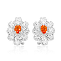 Boucles d'oreilles en argent et Opale de Feu du Mexique (Dallas Prince Designs)