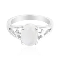 Bague en argent et Pierre de lune de Tanzanie