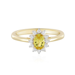 Bague en argent et Apatite dorée