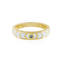 Bague en argent et Diamant I3 bleu ciel