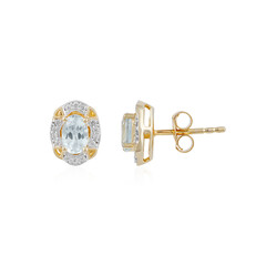 Boucles d'oreilles en argent et Aigue-marine