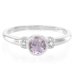Bague en argent et Améthyste Rose de France