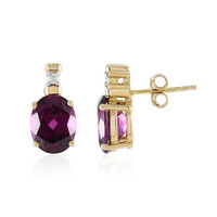 Boucles d'oreilles en or et Grenat magenta