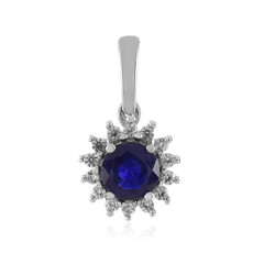 Pendentif en argent et Saphir bleu de Madagascar