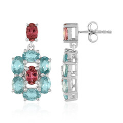 Boucles d'oreilles en argent et Tourmaline rose du Nigéria