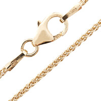 Or jaune 375/1000 - Chaîne maille tressée - 45cm - 2,7 g
