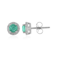 Boucles d'oreilles en argent et Emeraude de Russie