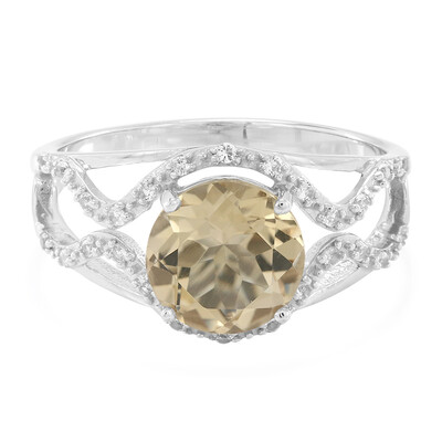 Bague en argent et Quartz champagne