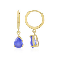 Boucles d'oreilles en argent et Calcédoine bleue
