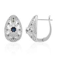 Boucles d'oreilles en argent et Saphir bleu (Annette classic)