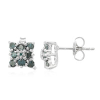 Boucles d'oreilles en argent et Diamant fantaisie