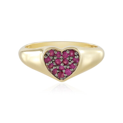 Bague en argent et Rubis (M de Luca)