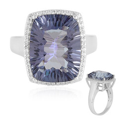 Bague en argent et Quartz mystique bleu