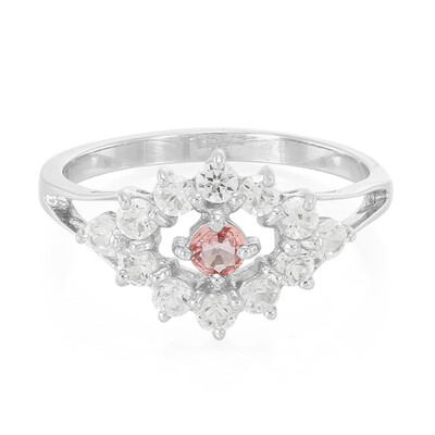Bague en argent et Saphir Padparadscha