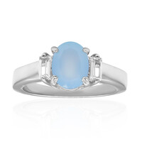 Bague en argent et Calcédoine d'eau