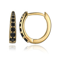 Boucles d'oreilles en argent et Spinelle noir