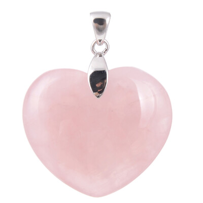 Pendentif en argent et Quartz rose