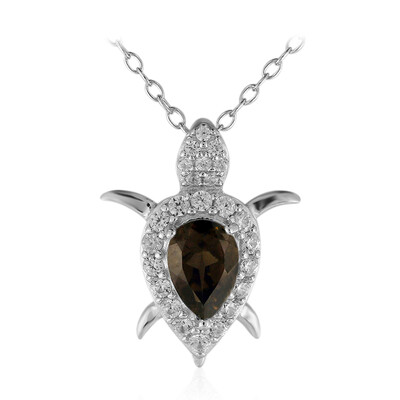 Collier en argent et Quartz fumé