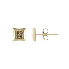 Boucles d'oreilles en or et Diamant chocolat I2