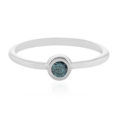 Bague en argent et Diamant bleu