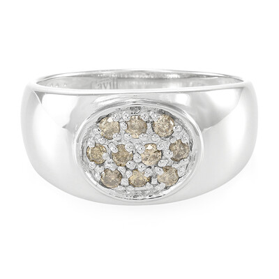 Bague pour homme en argent et Diamant chocolat