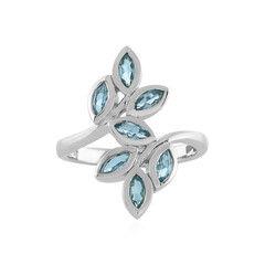 Bague en argent et Topaze bleu Suisse