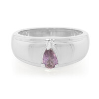 Bague en argent et Saphir pourpre de Ceylan non chauffé