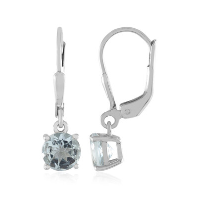Boucles d'oreilles en argent et Aigue-marine du Brésil