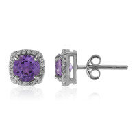 Boucles d'oreilles en argent et Améthyste