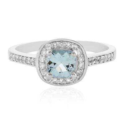 Bague en argent et Aigue-marine