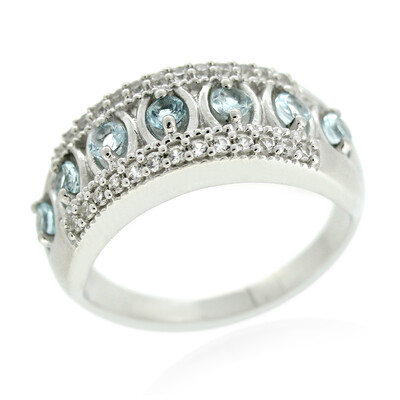 Bague en argent et Topaze bleu ciel