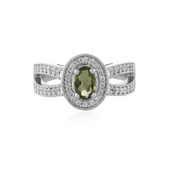 Bague en argent et Moldavite