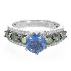 Bague en argent et Fluorite à couleur changeante