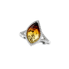 Bague en argent et Ambre baltique