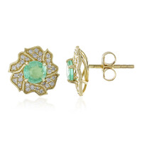 Boucles d'oreilles en or et Emeraude de Colombie (de Melo)